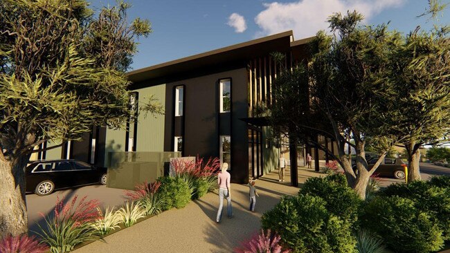 Artist renders by Aspect Architecture of Rob Weymouth's new allied health and disability accommodation project off South Street in Glenvale.