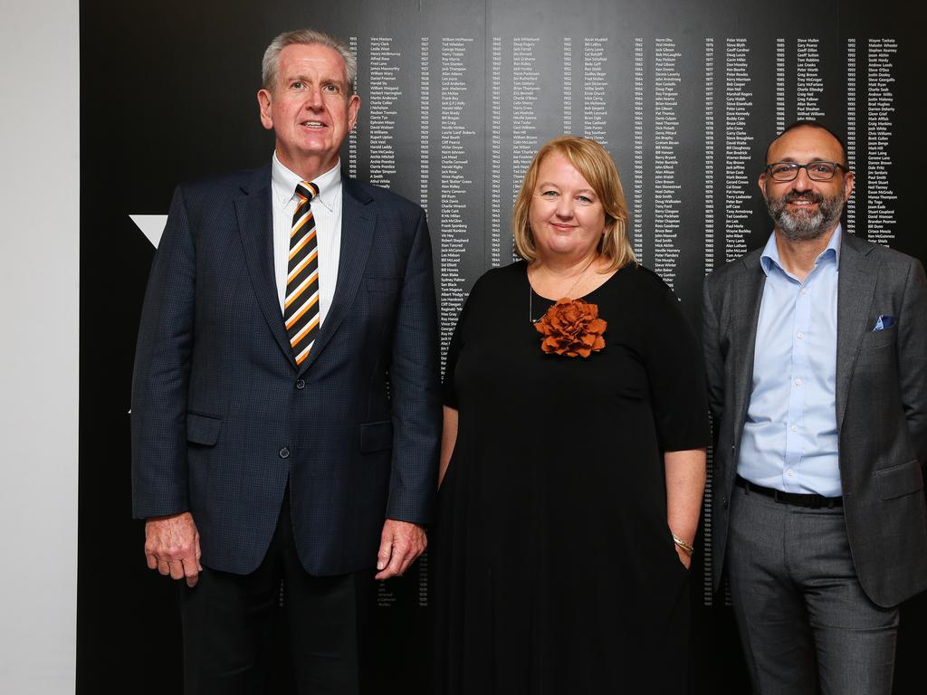 O-Farrell (left) alongside two of the four new independent directors, Michelle McDowell (middle) and Charlie Viola (right). Picture: NewsWire/ Gaye Gerard