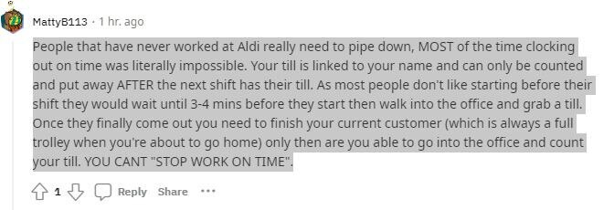 A Reddit post on the Aldi wage scandal.