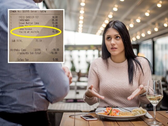 Portrait of woman complaining about food quality and taste in restaurant.