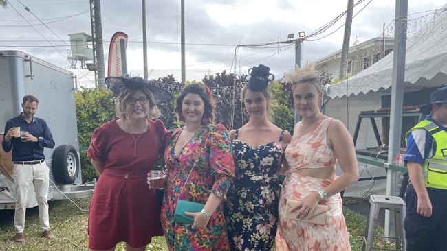 Karly Sorensen, Nicola Lister, Olivia Evans and Christie Vinter at Cairns Cup Carnival on Saturday. Picture: Andreas Nicola