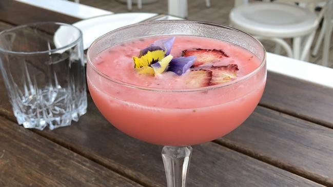 Mr PPs' Rooftop bar's spring fling drink with strawberry, pineapple and lemon.