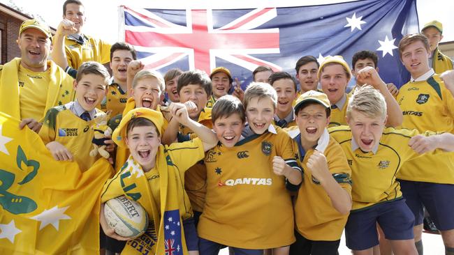 Sydney school students get fired up ahead of the 2015 Rugby World Cup final.