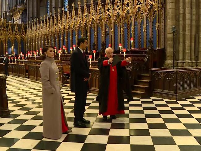 Emir of Qatar tours Westminster Abbey during state visit