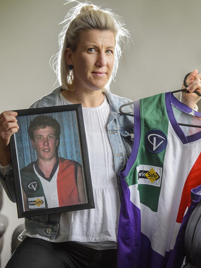 Josie Postlethwaite holds a photo of her late brother, Gareth Cozens. Picture: Jay Town