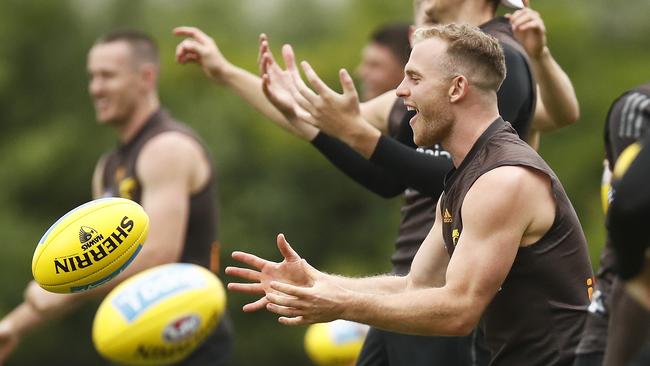 Tom Mitchell at training. Picture: Daniel Pockett/Getty Images