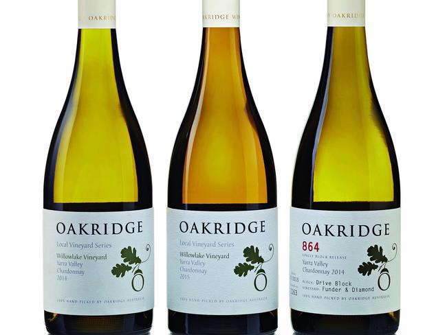 TWAM-20170121 EMBARGO FOR TWAM 21 JAN 2017 NO REUSE WITHOUT PERMISSION 2014 Oakridge Local Vineyard Series Willowlake Vineyard Yarra Valley Chardonnay 2015 Oakridge Local Vineyard Series Willowlake Vineyard Yarra Chardonnay 2014 Oakridge 864 Single Block Release Drive Block Funder & Diamond Vineyard Yarra Valley Chardonnay