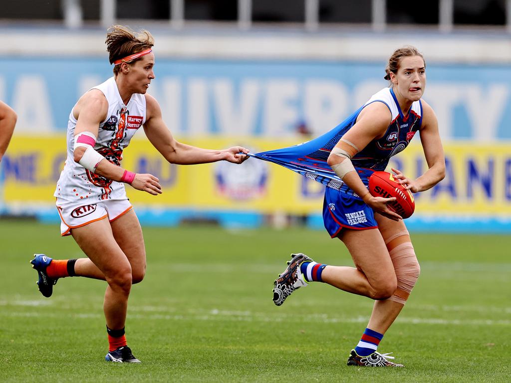 East Sandringham has also seen success in the women’s game, with Issy Huntington playing for the Bulldogs in the AFLW. Picture: Michael Klein/NCA