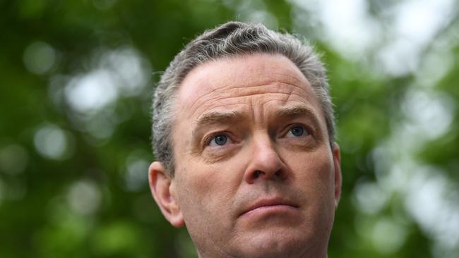 Christopher Pyne speaks to the media at Parliament House in Canberra. Picture: AAP/Lukas Coch