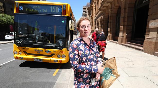 Jess Quinn, riding the 150 into the city for shopping. Picture: Tait Schmaal