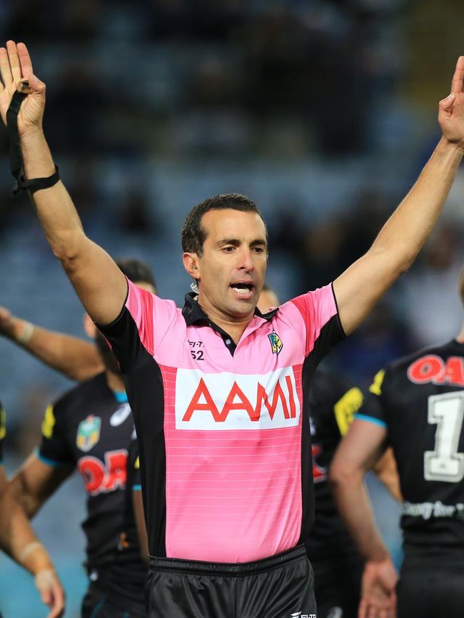 Cecchin on the field during the Canterbury Bulldogs v Penrith Panthers round 21 match. Picture: Mark Evans