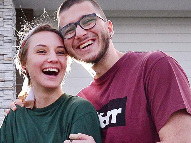 Patricia Kurasik, 24, and her fiance Alex Groza, 27, have recently bought their first home. They are looking at setting a budget in the new financial year and also speaking more openly about their finances together. Picture : Nicki Connolly