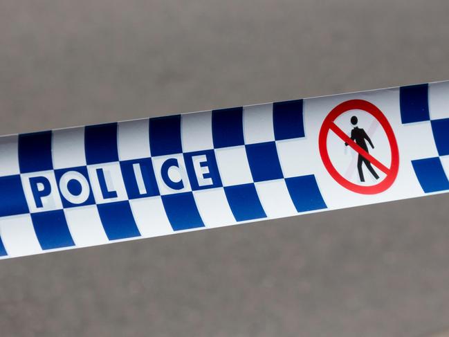 EDTYRW Police crime scene tape do not enter no entry Sydney NSW Australia. Image shot 2014. Exact date unknown.