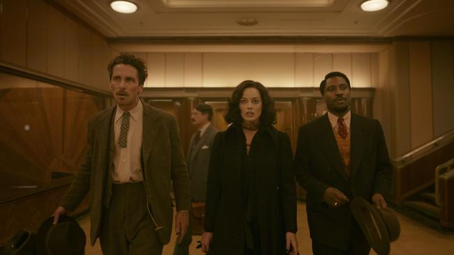 Christian Bale, Margot Robbie, and John David Washington in 20th Century Studios' Amsterdam. Picture: 20th Century Studios