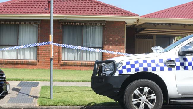 Police at the scene of the Princess Rd home. Picture: Alan Barber