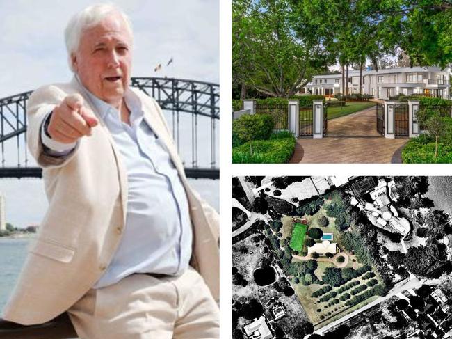 Clive Palmer with his first purchase in Fig Tree Pocket, and the neighbour he bought out, before also taking on the beside that as well.