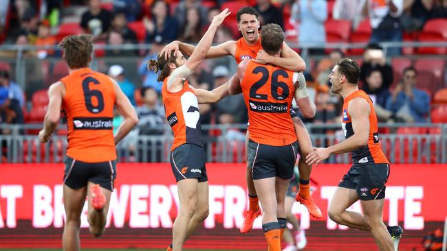 Josh Kelly celebrates his matchwinning goal.