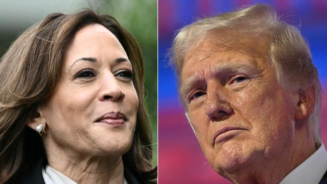 Kamala Harris is polling higher among women but Donald Trump has a big lead among male voters. Picture: AFP.