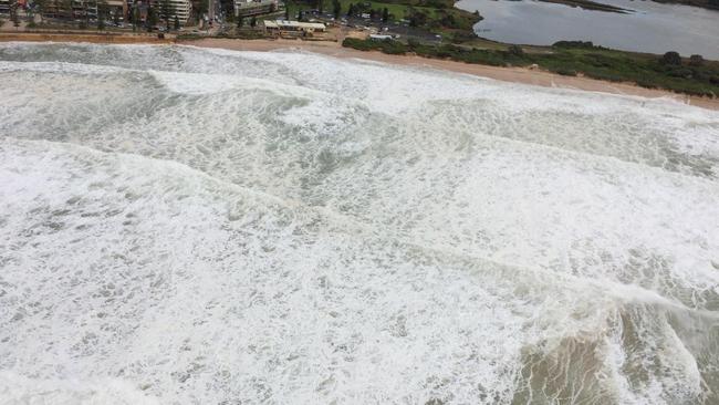 Dee Why Beach from the air this morning. Photo Westpac Life Saver Rescue Helicopter Service