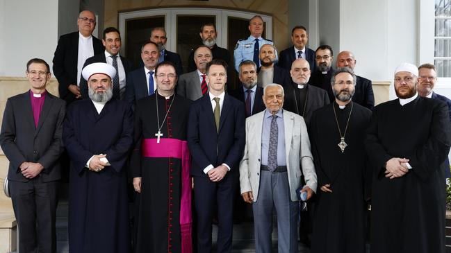 NSW Premier Chris Minns meets with religious leaders last week. Picture: Jonathan Ng