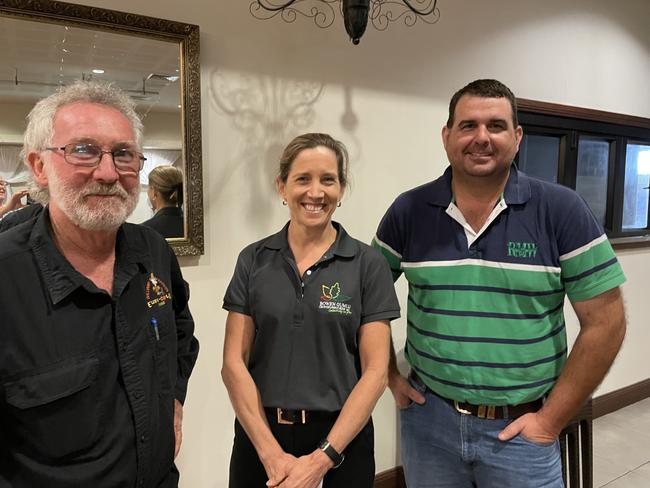 Dale Williams, from Euri Gold Farms, Colette Williams, from Bowen Gumlu Growers Association, and Ben Martin, from Marto’s Mangoes. Picture: Contributed