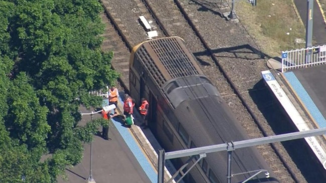 The 14-year-old was allegedly riding on the outside of the train before he fell. Picture: 7NEWS