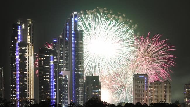 Fireworks at Surfers Paradise. Picture: Glenn Hampson