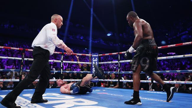 Otto Wallin tries to recover from the knock down. Photo by Alex Livesey/Getty Images.