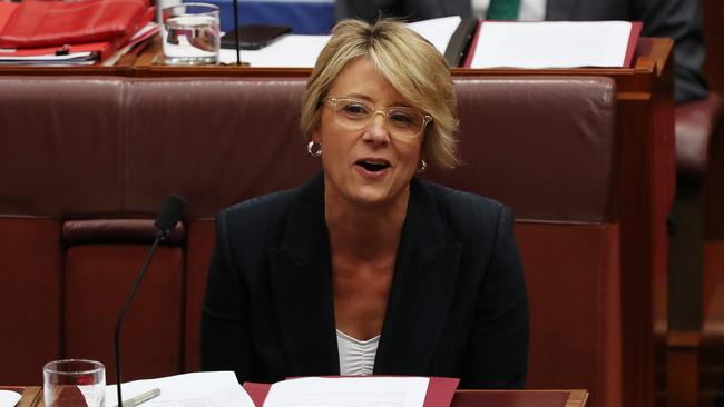 Labor’s home affairs spokeswoman Kristina Keneally in the Senate during question time on Thursday. Picture: Kym Smith