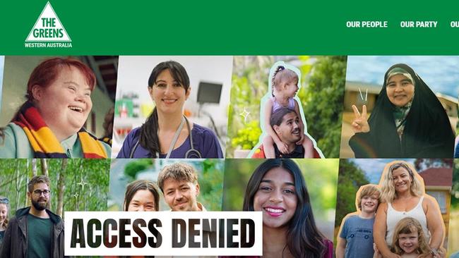 Her profile on the Greens’ website was scrubbed within minutes of the announcement. Picture: Greens