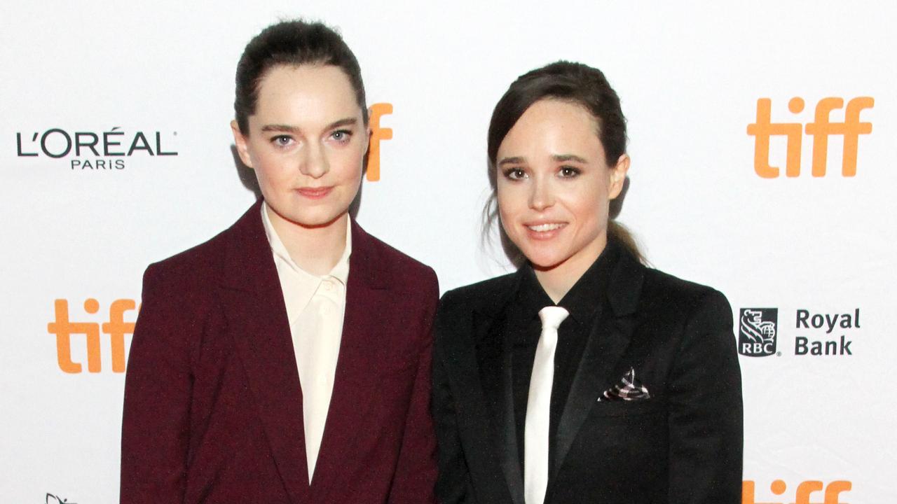 Portner (left) said of her partner’s public coming out: ‘Elliot’s existence is a gift in and of itself.’ Picture: Getty