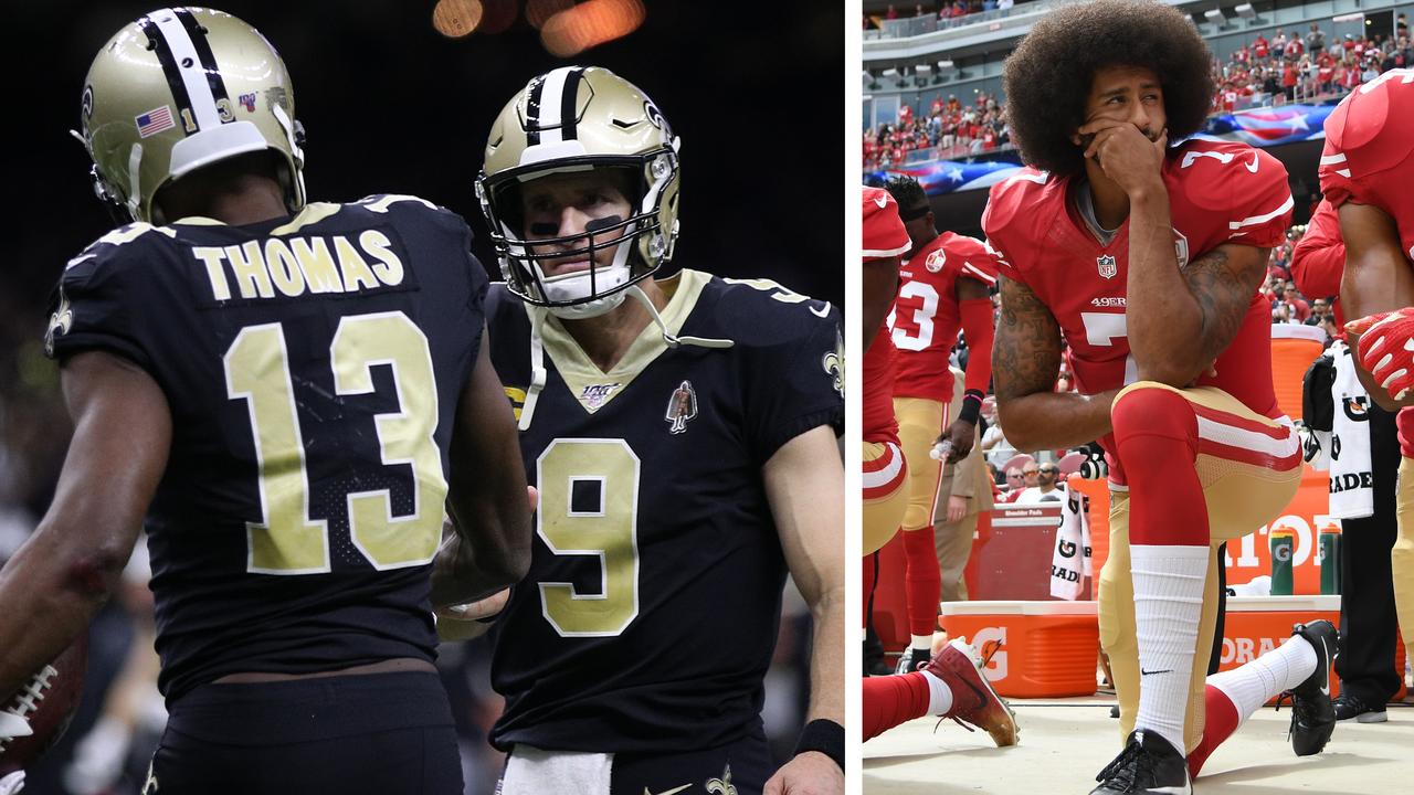 Drew Brees says he'll 'never agree with anybody disrespecting the flag;'  Michael Thomas responds 