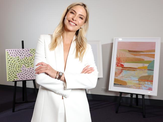 DAILY TELEGRAPH. APRIL 9, 2024.Pictured is Model Lisa Seiffert spearheading philanthropic art program at The Royal, the Sydney hospital that treated her breast cancer. The 'fit and healthy' model was given the 'devastating' diagnosis when she returned to Australia from NYC in 2022.. Picture: Tim Hunter.