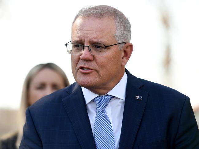 Mr Morrison has denied ‘deeply offensive’ links to QAnon. Picture: NCA NewsWire/Bianca De Marchi