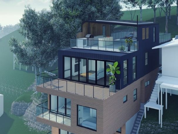 Artist's impression of the five-storey house proposed for 13 Milloo Parade Cheero Point. Picture: supplied