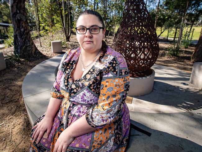 Hayley Wormleaton is determined to break the generational cycle of domestic violence. Picture: Julian Andrews