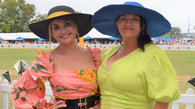 Natalie and Teresa at the Rockhampton Jaguar Land Rover Pop-Up Polo on June 3, 2023. Picture: Aden Stokes