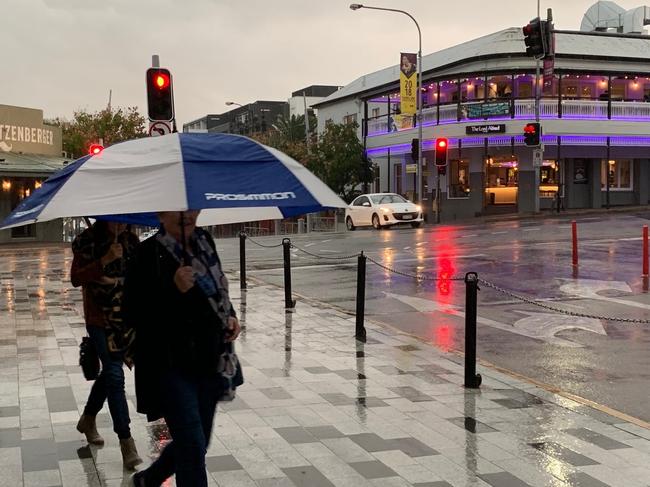 Rain at The Barracks, Petrie Terrace. Picture: Josh Woning/AAP