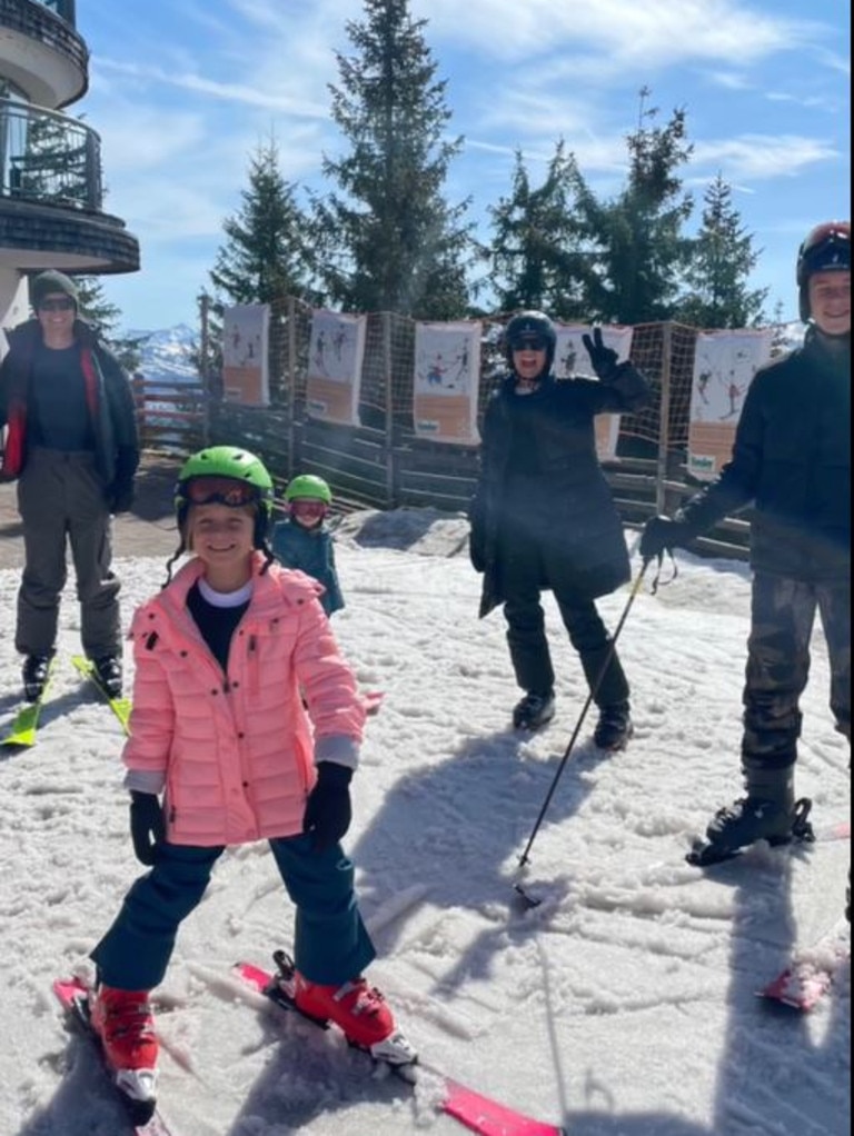 Carrie and fam ski the Austrian Alps.