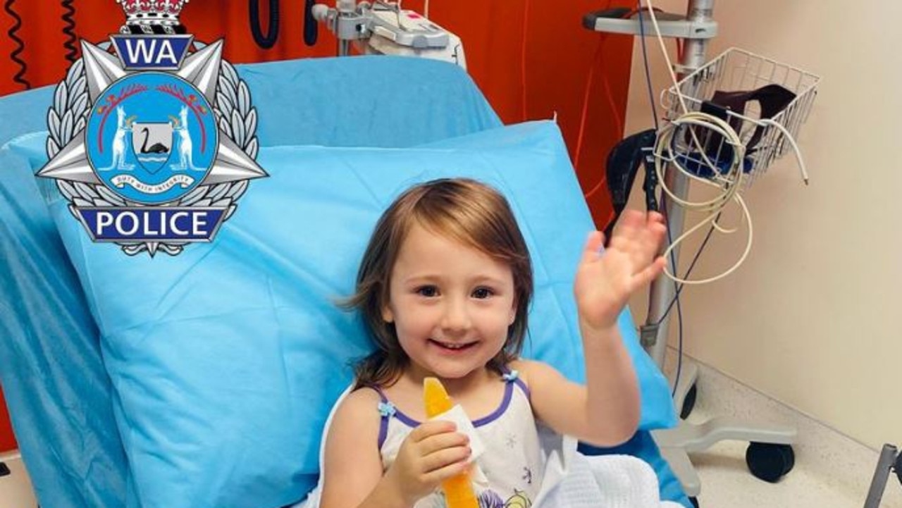 Cleo Smith in good spirits in hospital after she was found by police. Picture: WA Police