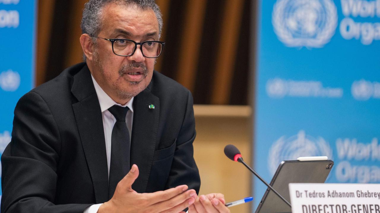 WHO Director-General Tedros Adhanom Ghebreyesus said Covid was not going anywhere. Picture: Christopher Black/World Health Organisation/AFP