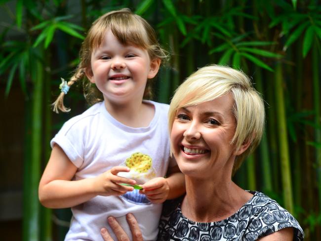 Loving mum ... Deborah Knight at home and her four year old daughter Elsa. Picture: Jeremy Piper