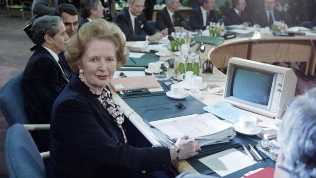 Then British PM Margaret Thatcher in 1986. Picture: AFP