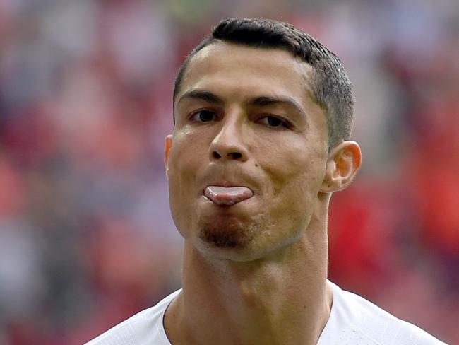 Cristiano Ronaldo sporting some rare face fuzz. Pic: AFP