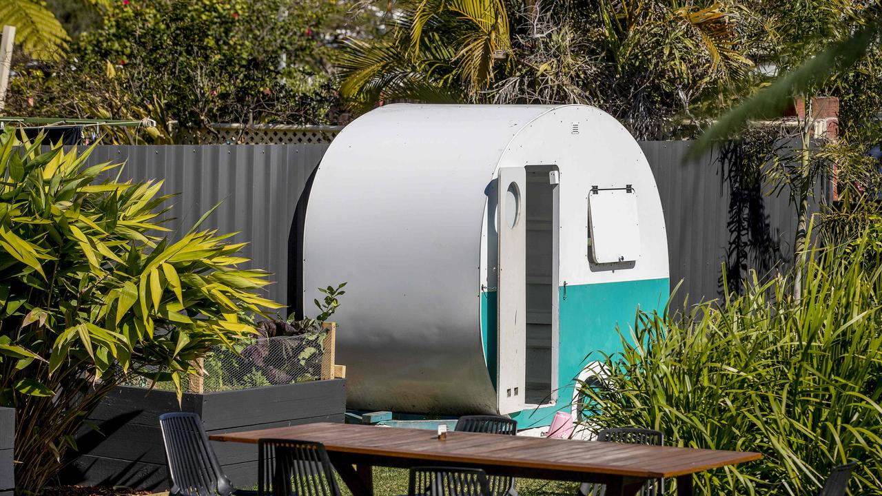 There is a caravan cubbyhouse in the “big” backyard. Picture: Jerad Williams