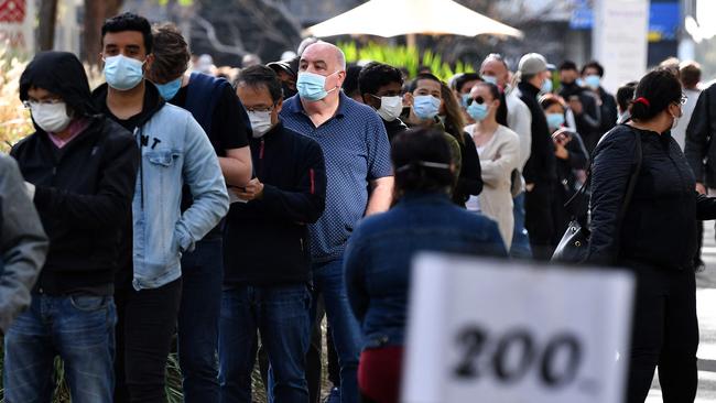 The PM revealed on Friday that 70 per cent of Australia’s adult population need to be fully vaccinated before we can move on to the next phase. Picture: Saeed Khan/AFP