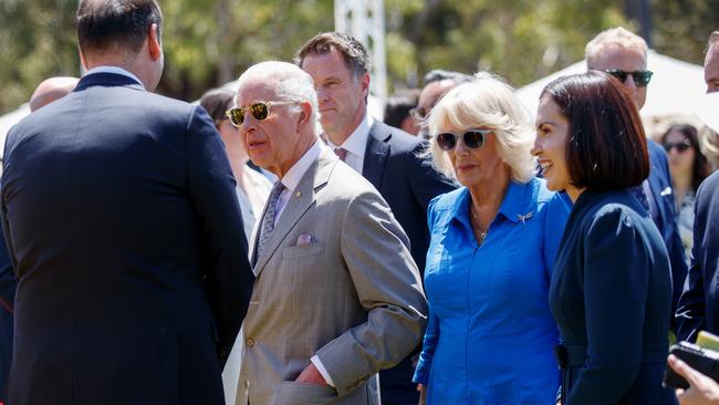 King Charles III and Queen Camilla mingle with members of the community on Tuesday. Picture: NewsWire / Nikki Short