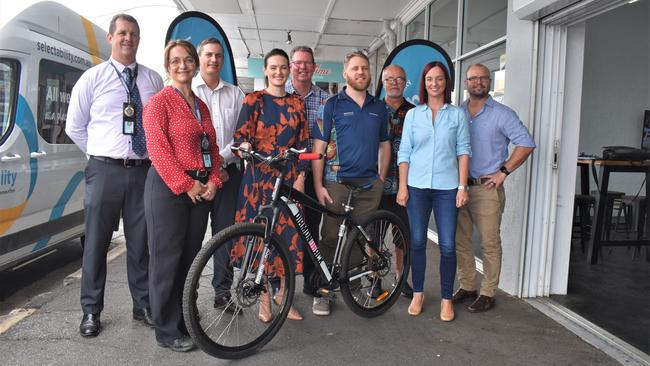 Rockhampton CIB Detective Senior Sergeant Luke Peachey , Sergeant Mary-Anne Calis, Youth co-responder team leader David Wilkes, Youth Justice Minister Leanne Linard, Rockhampton MP Barry O’Rourke, Youth co-responder Lewis Della-Bosca, The Bike Shed coordinator Paul Mitchell, Keppel MP Brittany Lauga and Selectability chief operating officer Aaron Farrell.