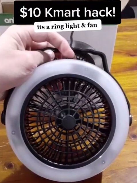 Aussie TikTok user Mark Jackson shared how the camping fan can be used to create TikTok videos. Picture: TikTok/relaxn.jaxn