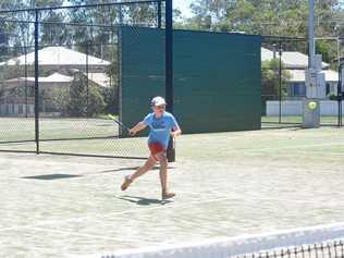 FINE FORM: Erin Brynley has been working on his skills at tennis camp to play for his school competition next month. Picture: Jorja McDonnell